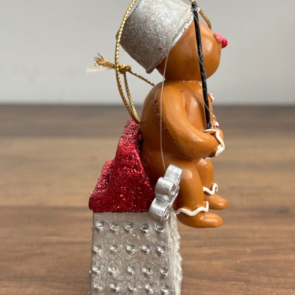 Kurt S Adler GINGERBREAD Man Christmas Ornament Kitchen Cheese Grater Fishing 4" - Picture 6 of 8